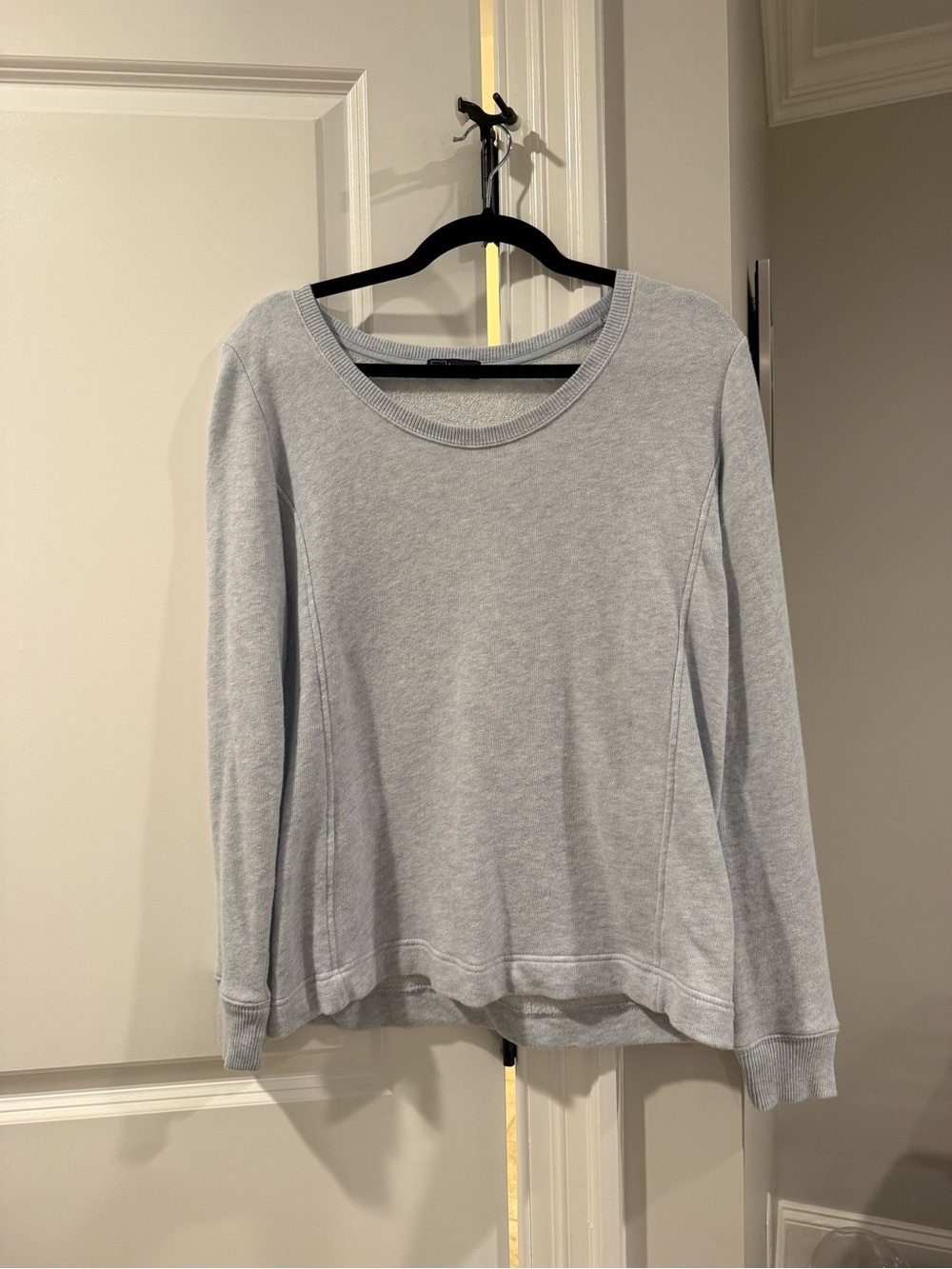 GAP Light Blue Metallic Sparkle Women's Scoop-neckline Sweatshirt